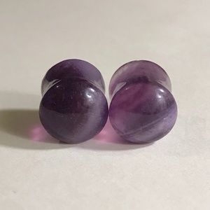 Double Flared Fluorite Plugs - 7/16 gauges